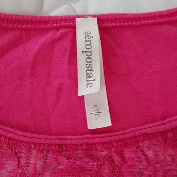 Aeropostale Pink Tee Mesh Front- S/P Girls - Picture 4 of 5